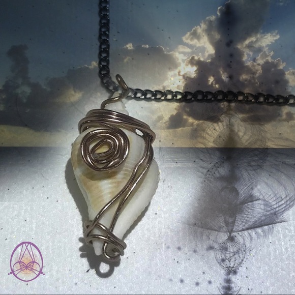 Speckled Creamsicle Drill Shell Necklace - Picture 3 of 4